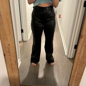 Old Navy Higher High-Rise Flare Faux Leather pants
